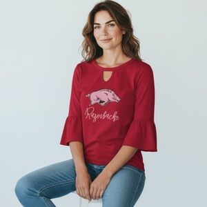 ARKANSAS GAME DAY TOP‎ - HIGH / LOW — NWT - B1